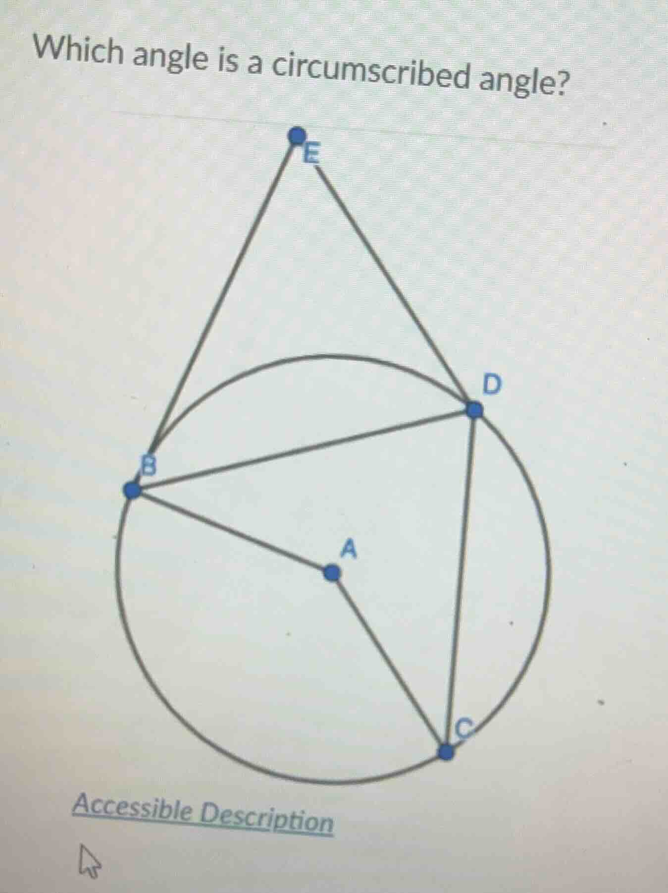which angle is a circumscribed angle?