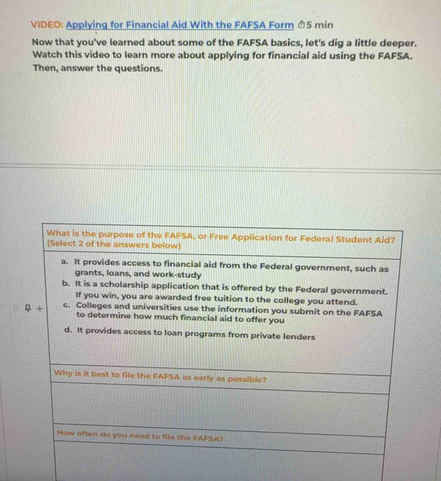 video: applying for financial aid with the fafsa form 5 min now that yo…