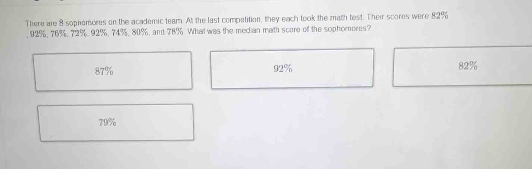 there are 8 sophomores on the academic team. at the last competition, t…