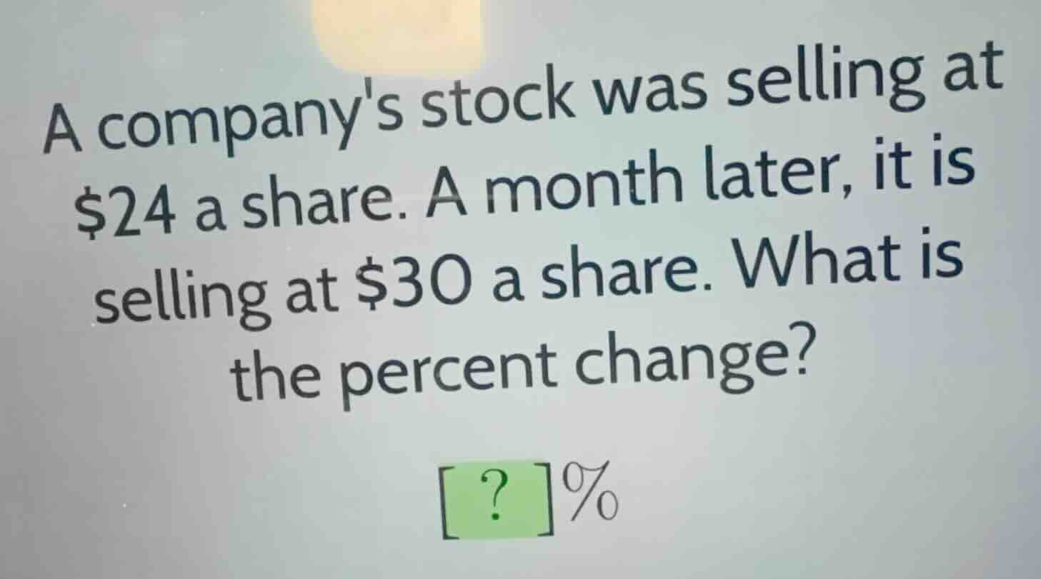 a companys stock was selling at \\$24 a share. a month later, it is sel…