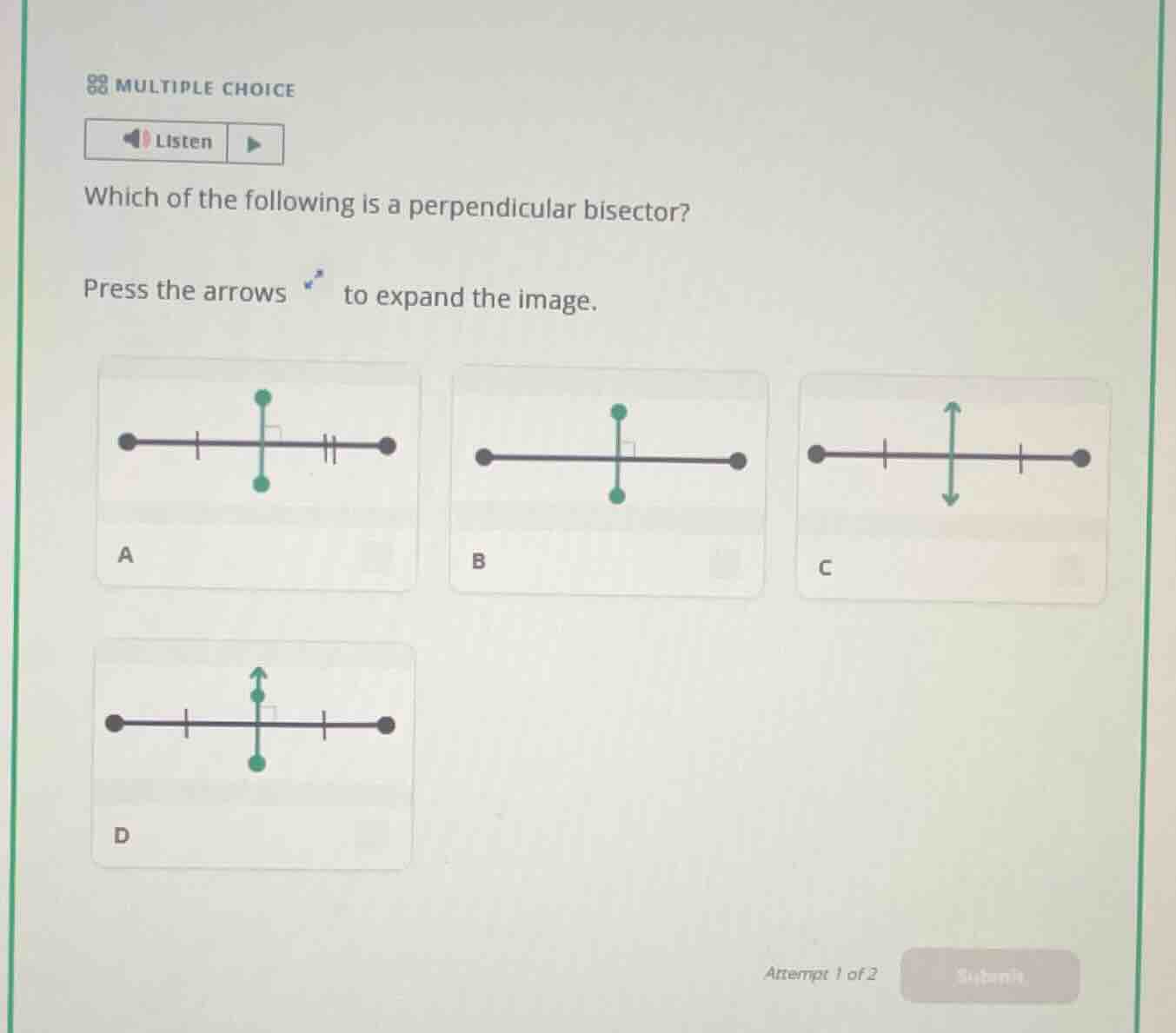 which of the following is a perpendicular bisector?