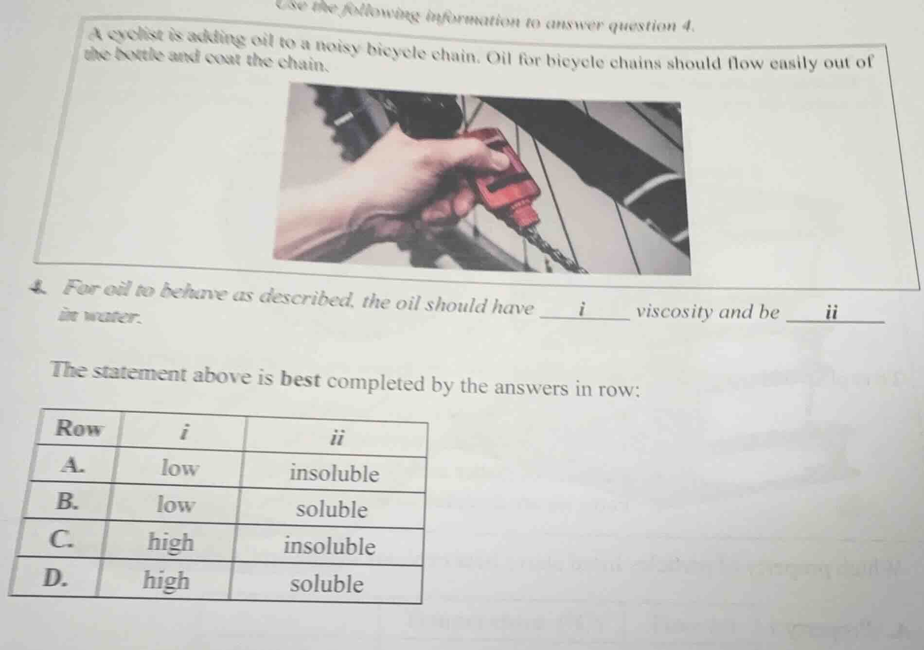 use the following information to answer question 4. a cyclist is adding…