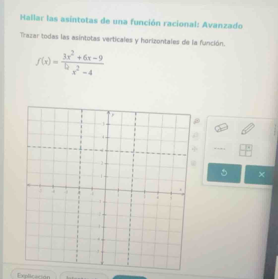 hallar las asíntotas de una función racional: avanzado trazar todas las…