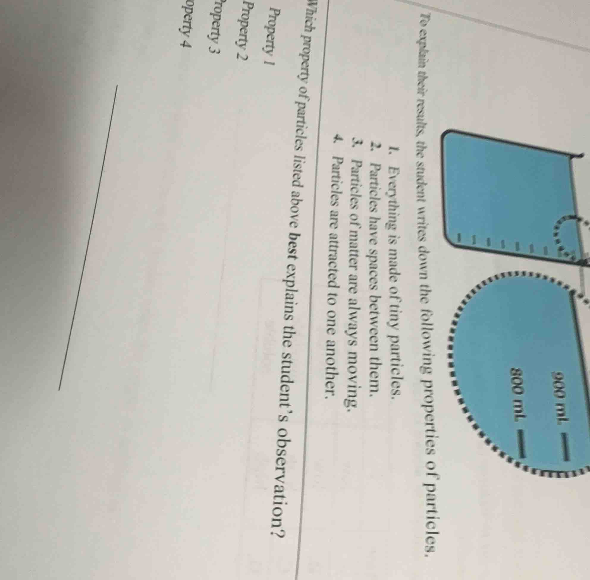 to explain their results, the student writes down the following propert…