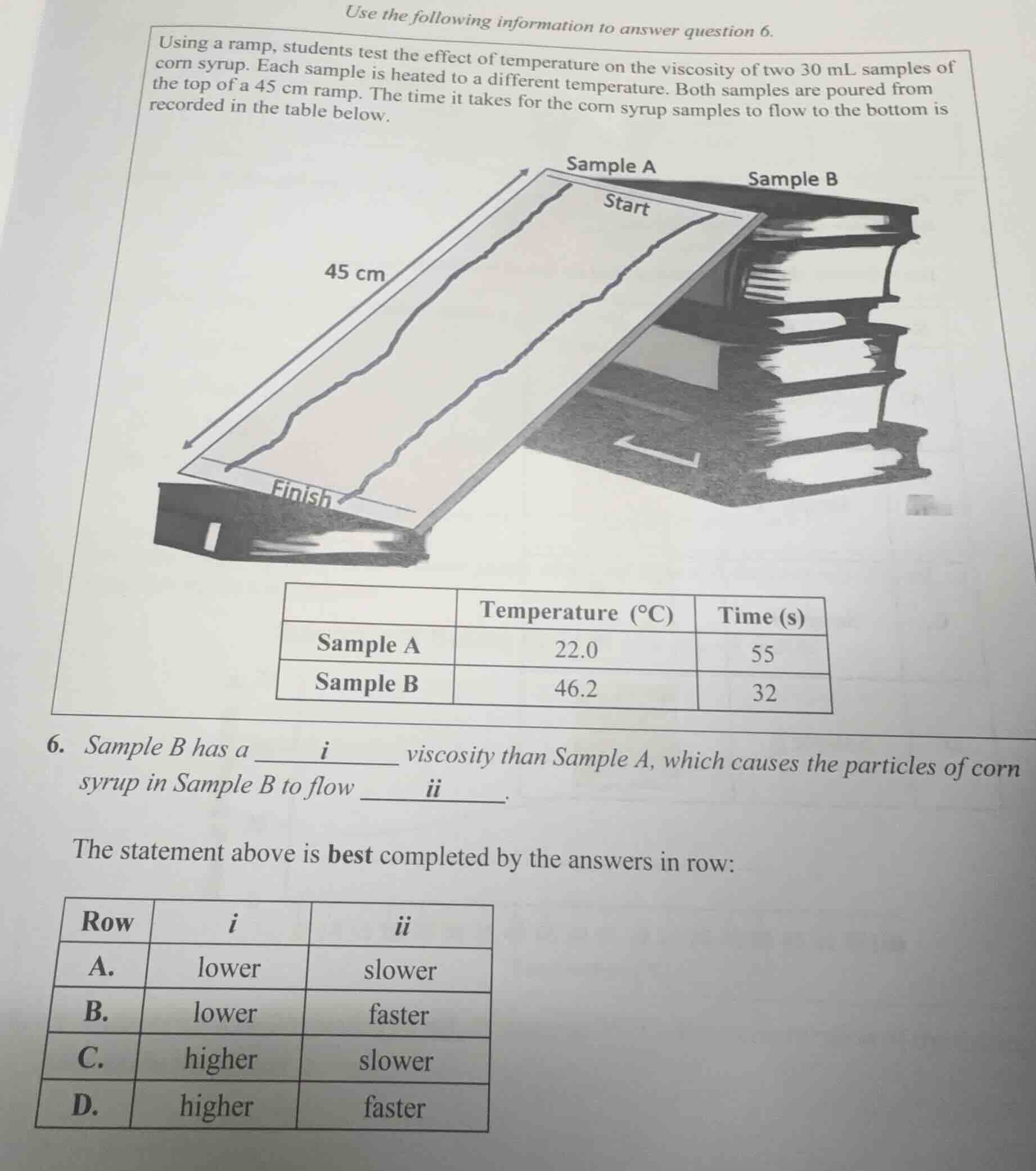 use the following information to answer question 6. using a ramp, stude…