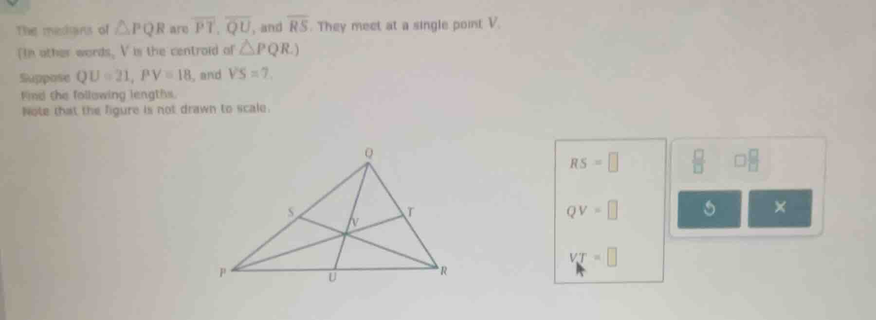 the medians of \\(\\triangle pqr\\) are \\(\\overline{pt}\\), \\(\\over…