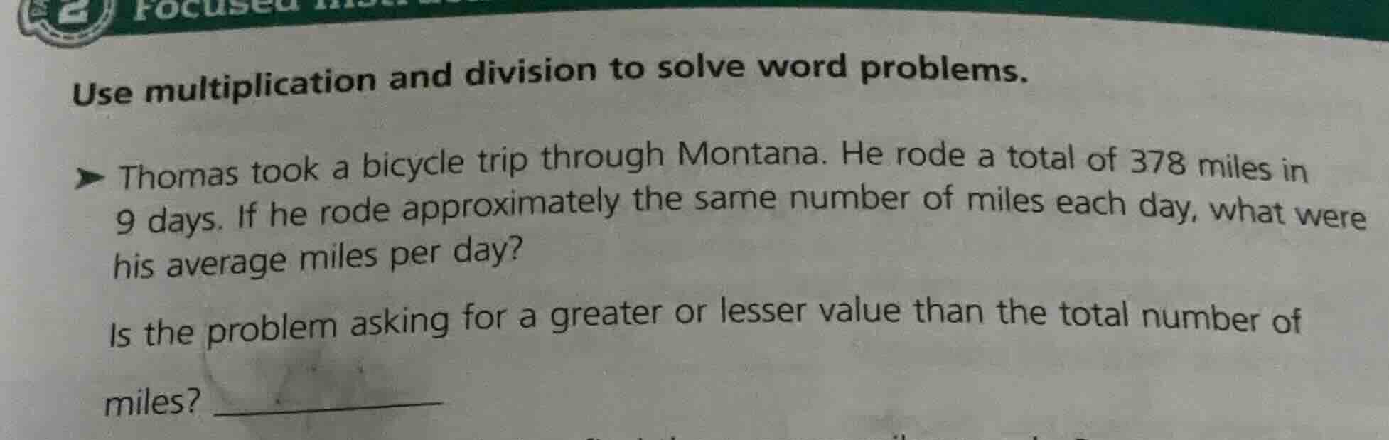 use multiplication and division to solve word problems. thomas took a b…