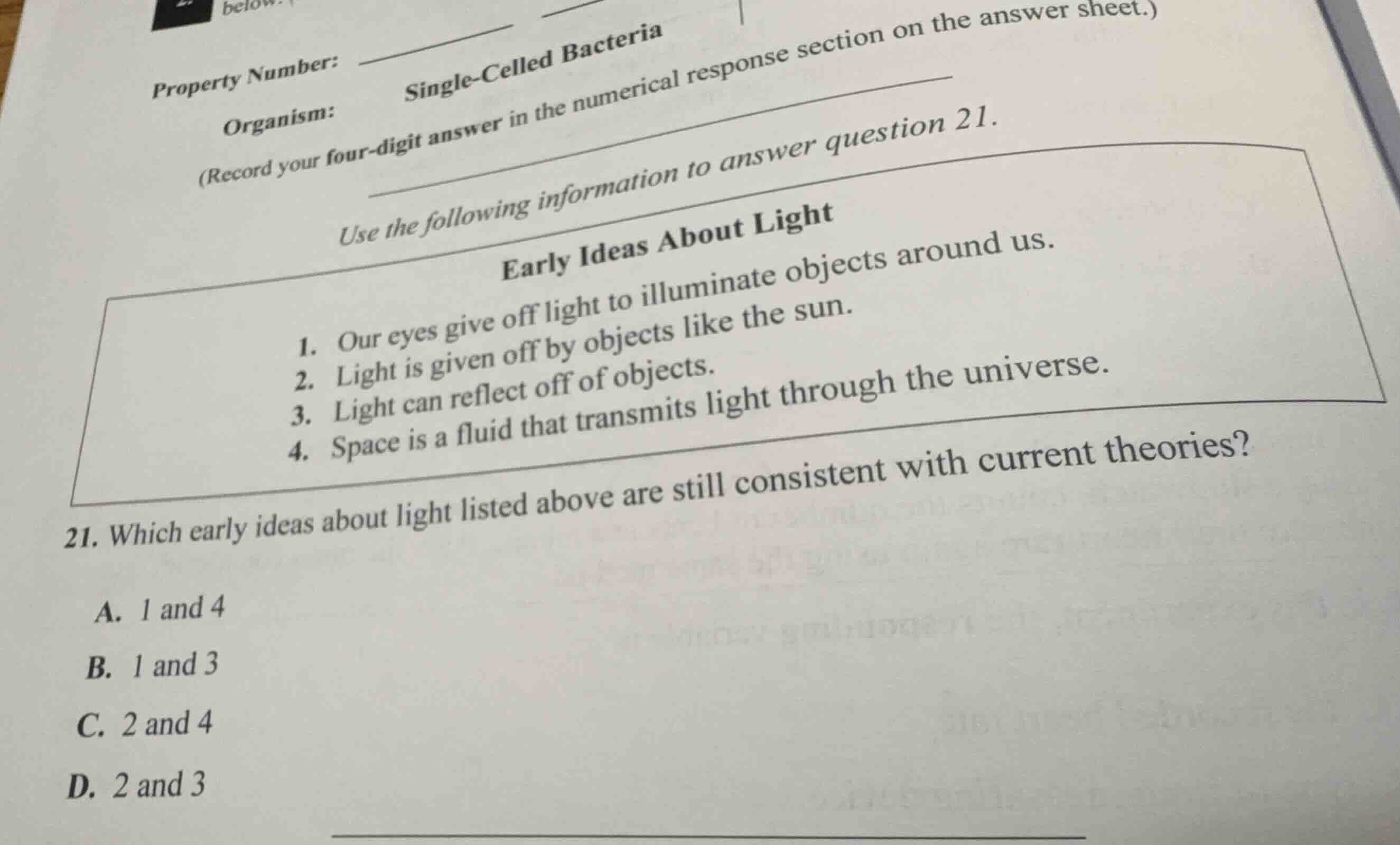 use the following information to answer question 21. early ideas about …