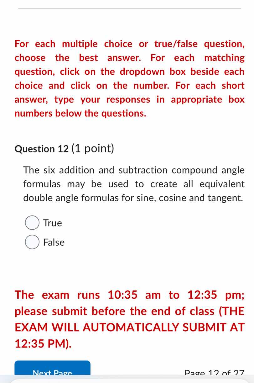 for each multiple choice or true/false question, choose the best answer…