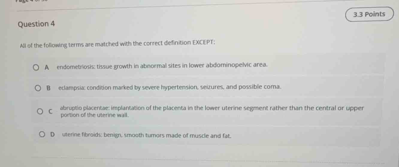 question 4 all of the following terms are matched with the correct defi…