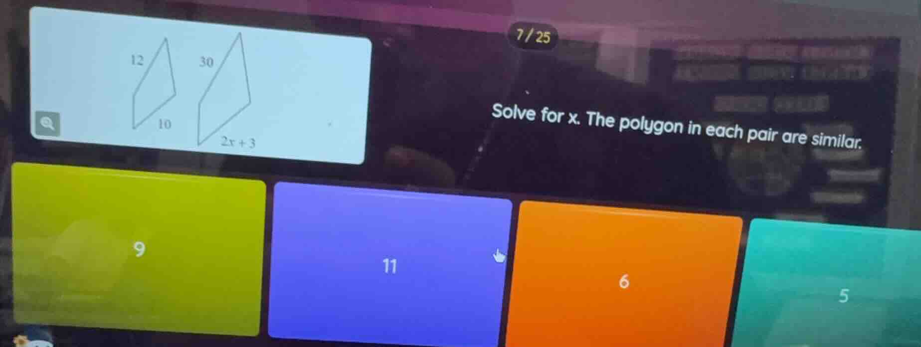 solve for x. the polygon in each pair are similar.