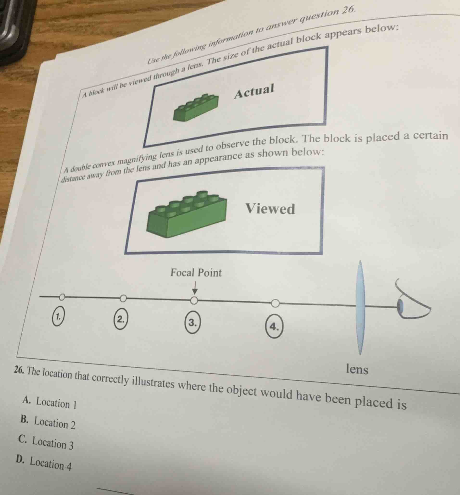 use the following information to answer question 26. a block will be vi…