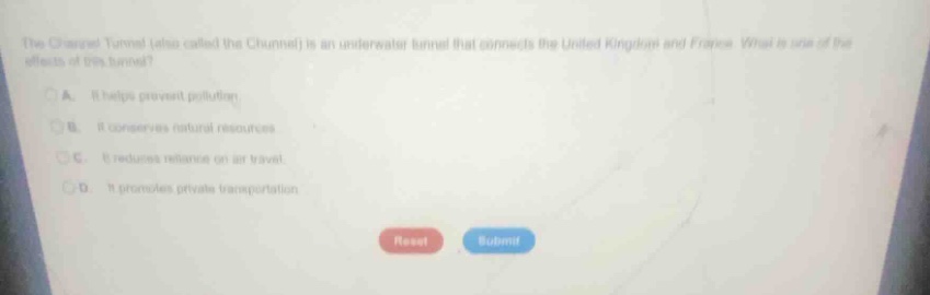 the channel tunnel (also called the chunnel) is an underwater tunnel th…