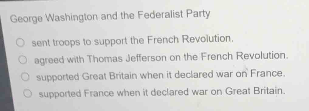 george washington and the federalist party sent troops to support the f…