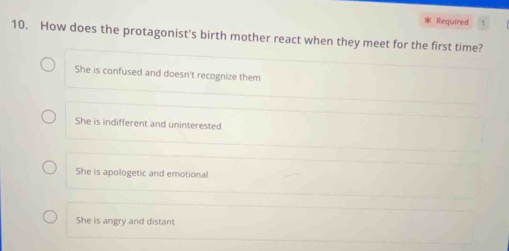 10. how does the protagonists birth mother react when they meet for the…
