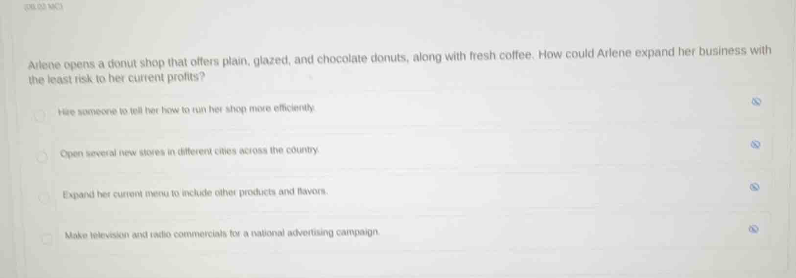 arlene opens a donut shop that offers plain, glazed, and chocolate donu…