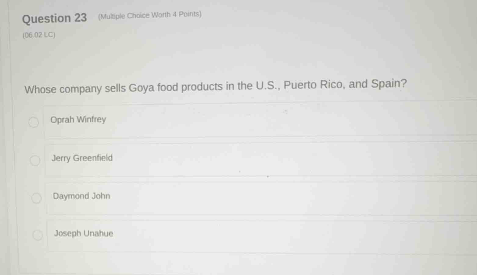 question 23 (multiple choice worth 4 points) (06.02 lc) whose company s…
