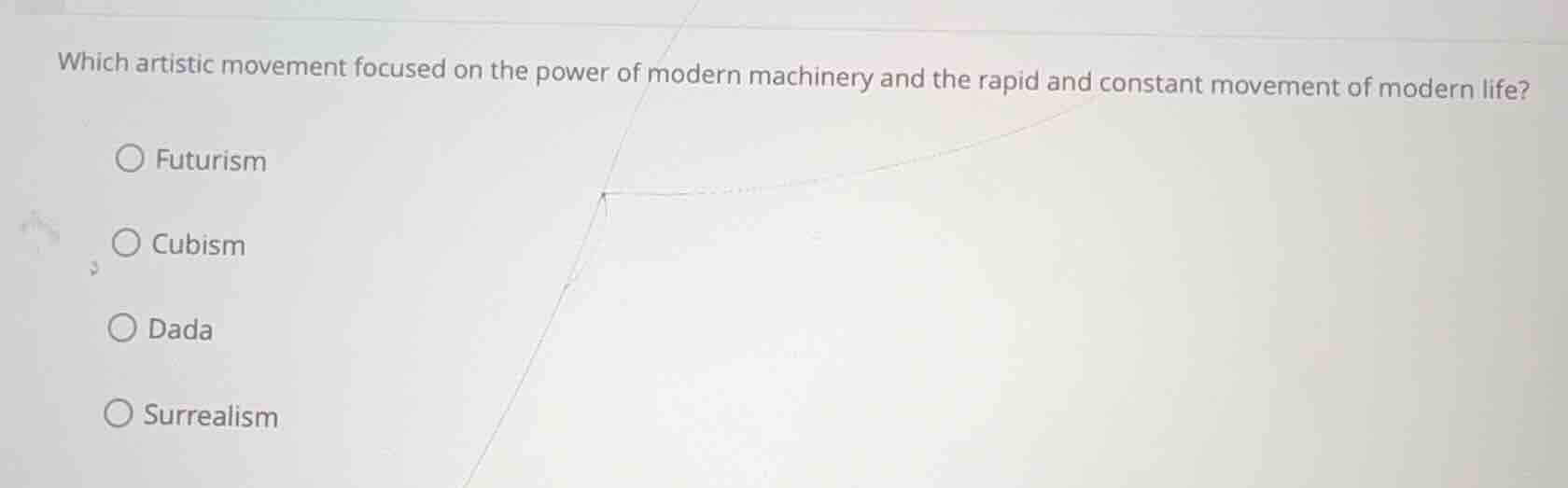 which artistic movement focused on the power of modern machinery and th…