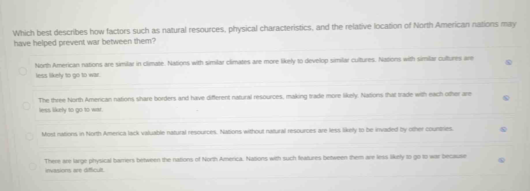 which best describes how factors such as natural resources, physical ch…