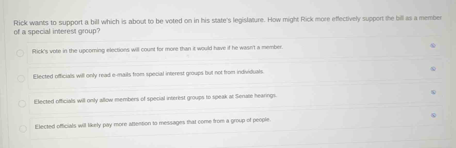 rick wants to support a bill which is about to be voted on in his state…