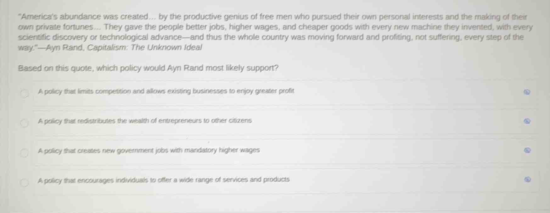\americas abundance was created... by the productive genius of free men…