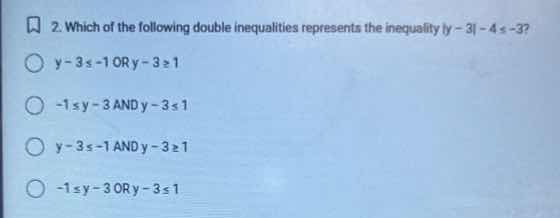 2. which of the following double inequalities represents the inequality…