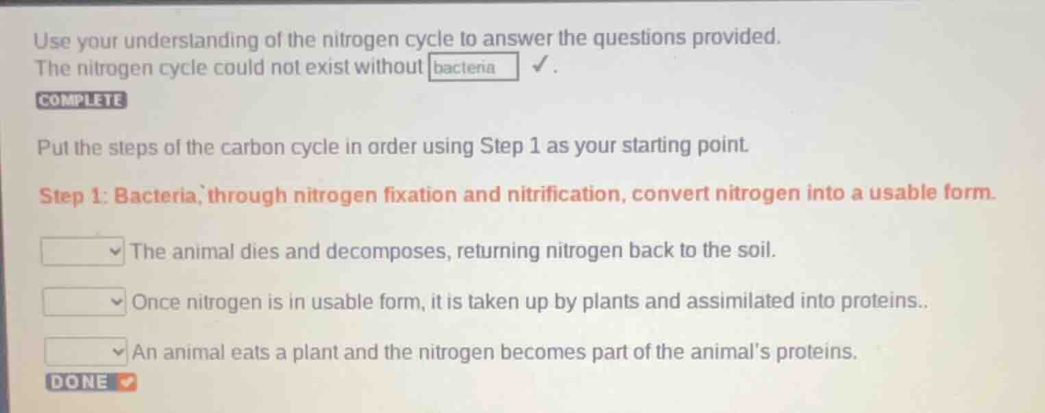 use your understanding of the nitrogen cycle to answer the questions pr…