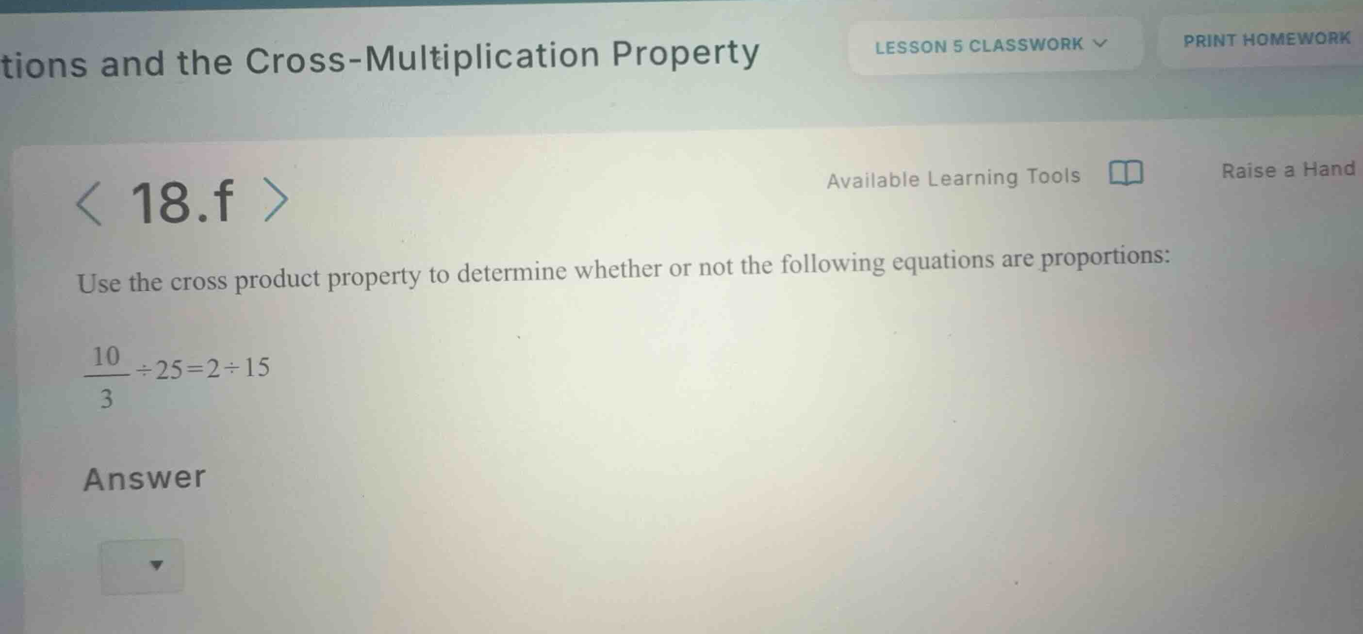 use the cross product property to determine whether or not the followin…