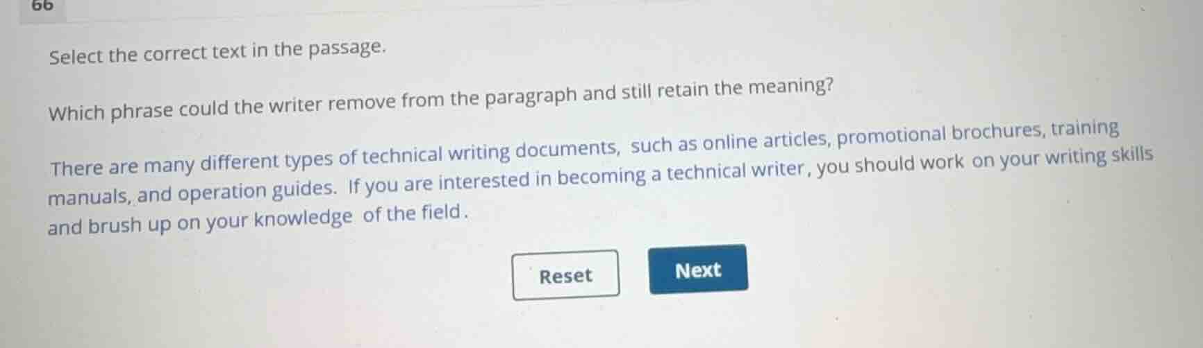 select the correct text in the passage. which phrase could the writer r…