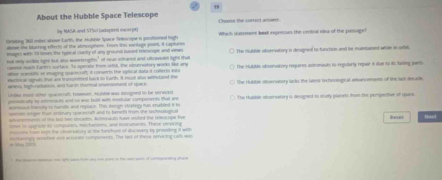 about the hubble space telescope by nasa and stsci (adapted excerpt) or…