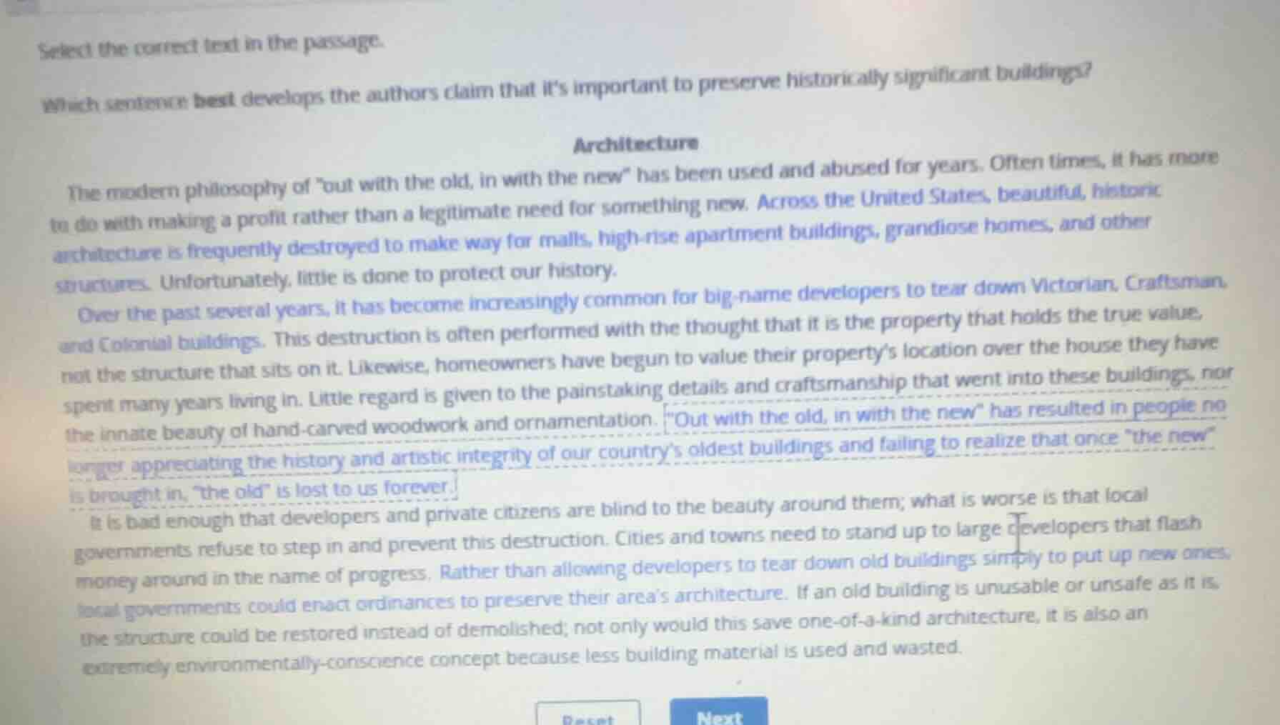 select the correct text in the passage. which sentence best develops th…