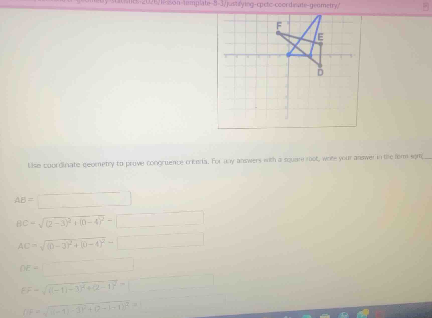 use coordinate geometry to prove congruence criteria. for any answers w…