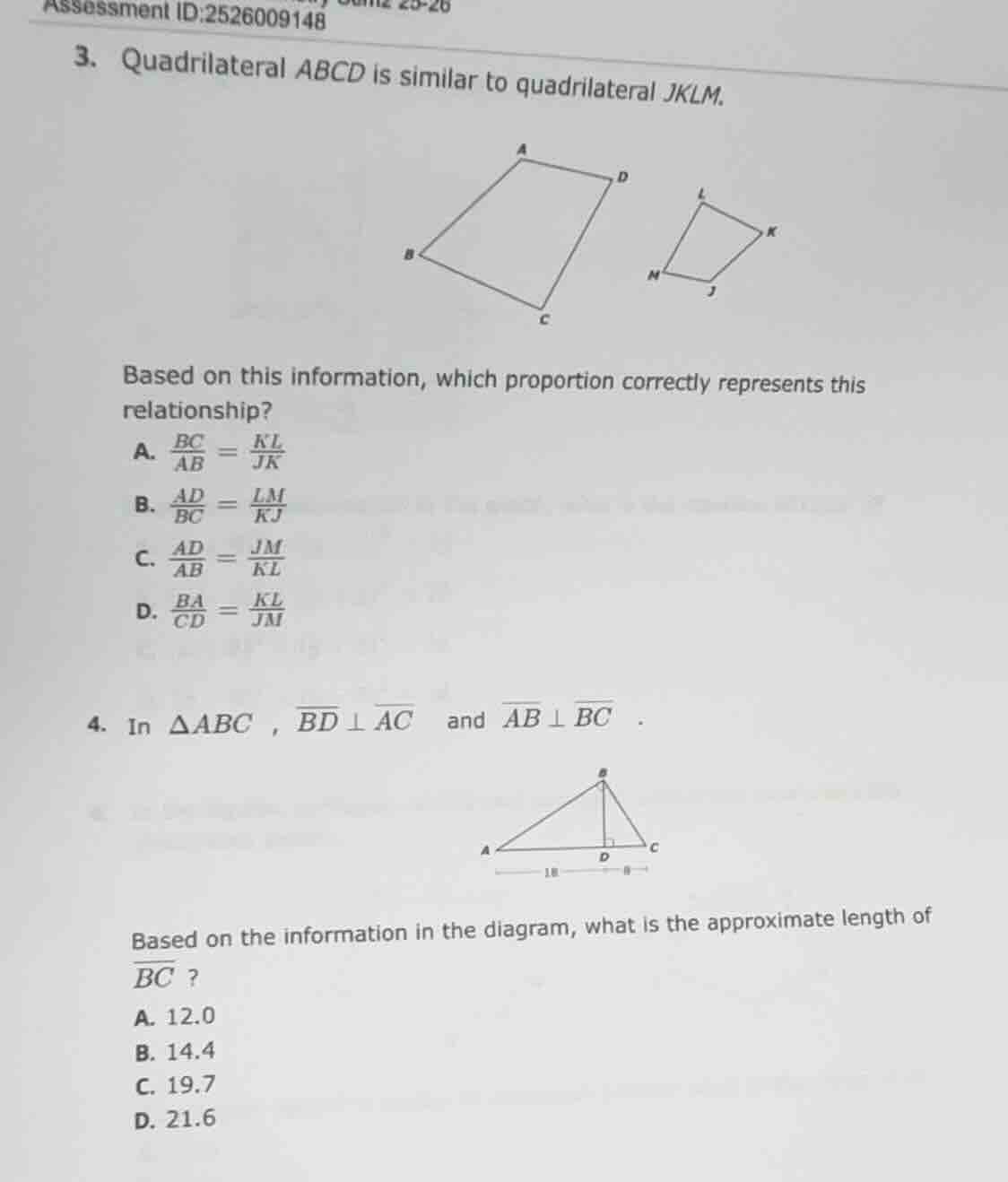 3. quadrilateral abcd is similar to quadrilateral jklm. based on this i…