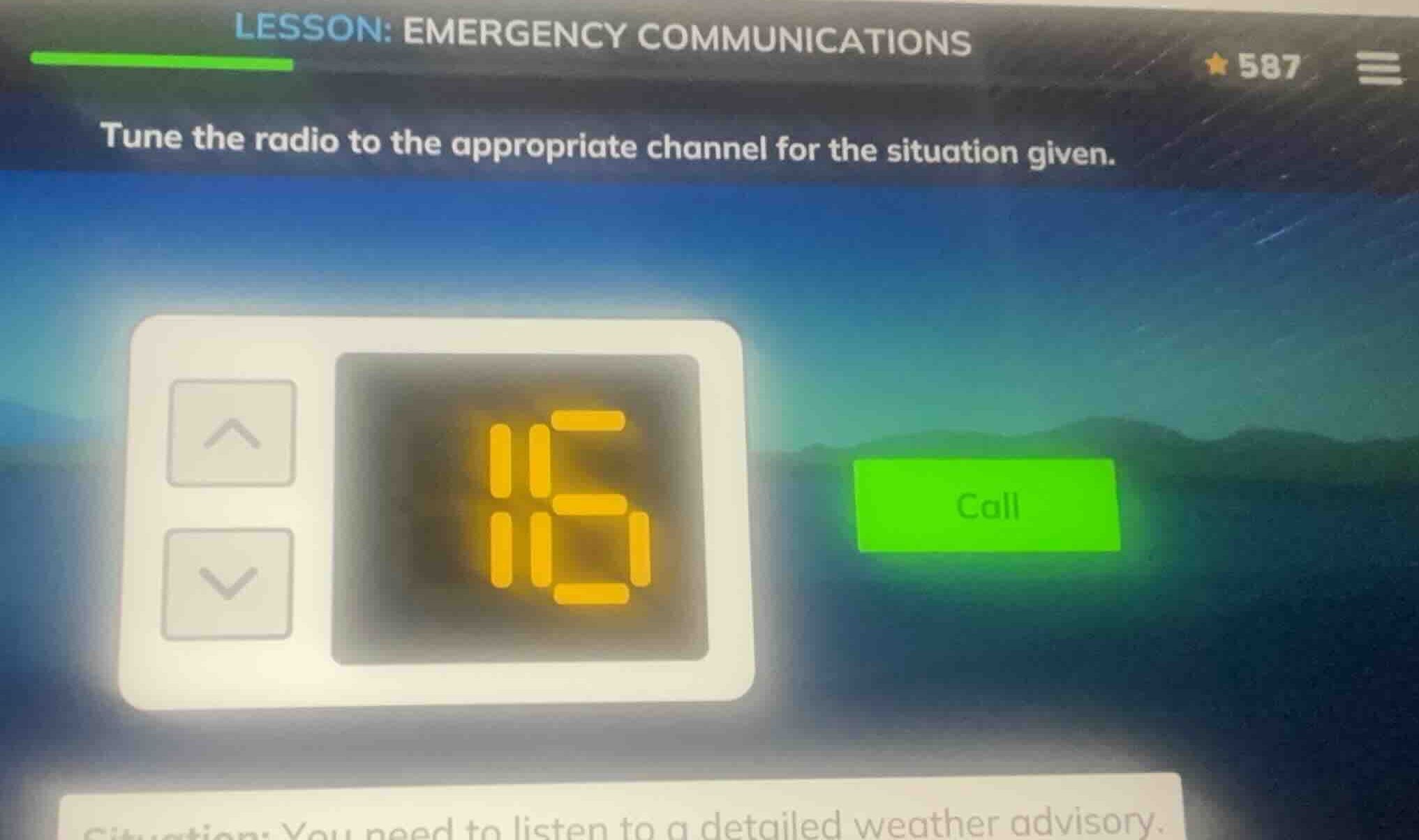 lesson: emergency communications tune the radio to the appropriate chan…