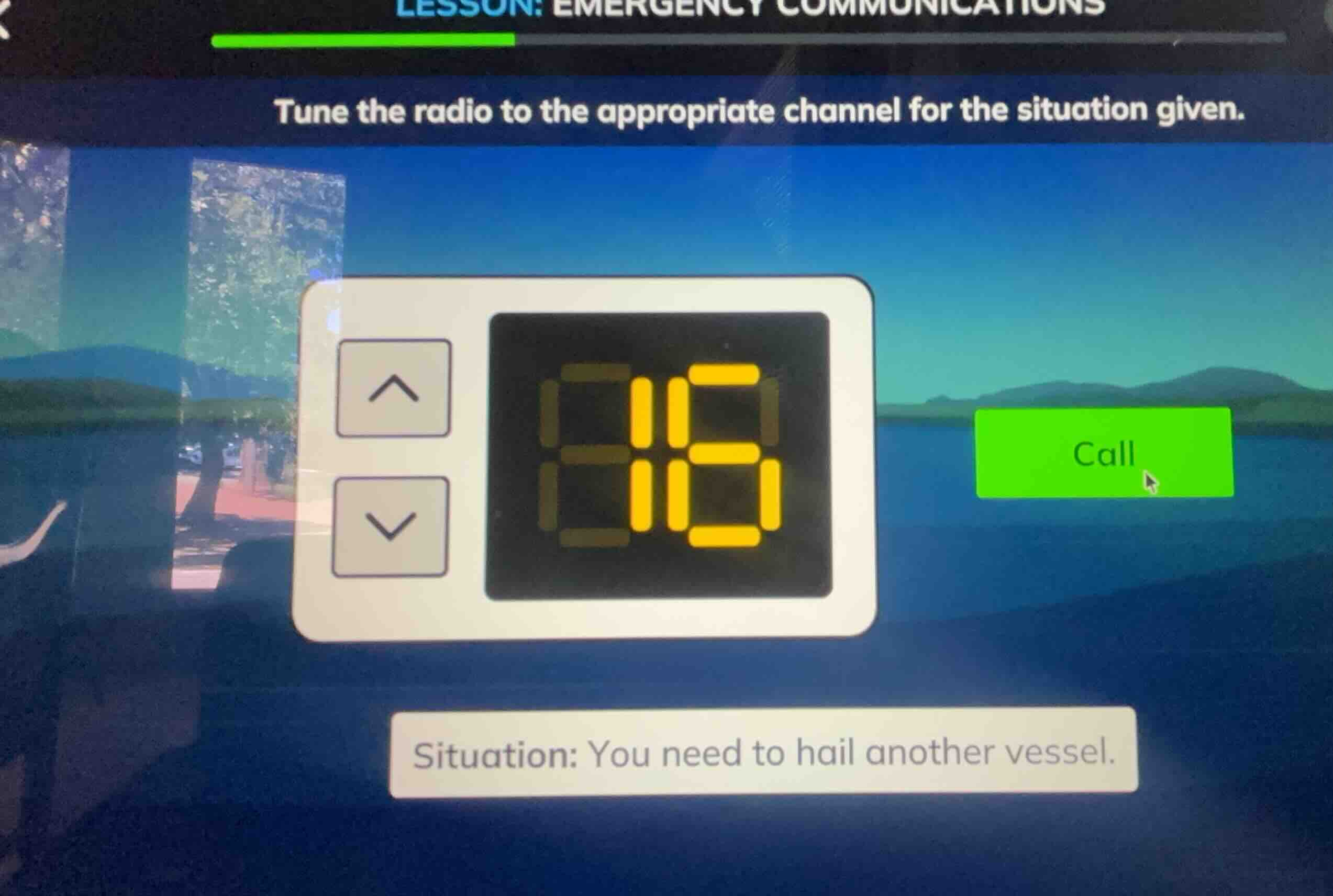 tune the radio to the appropriate channel for the situation given. situ…