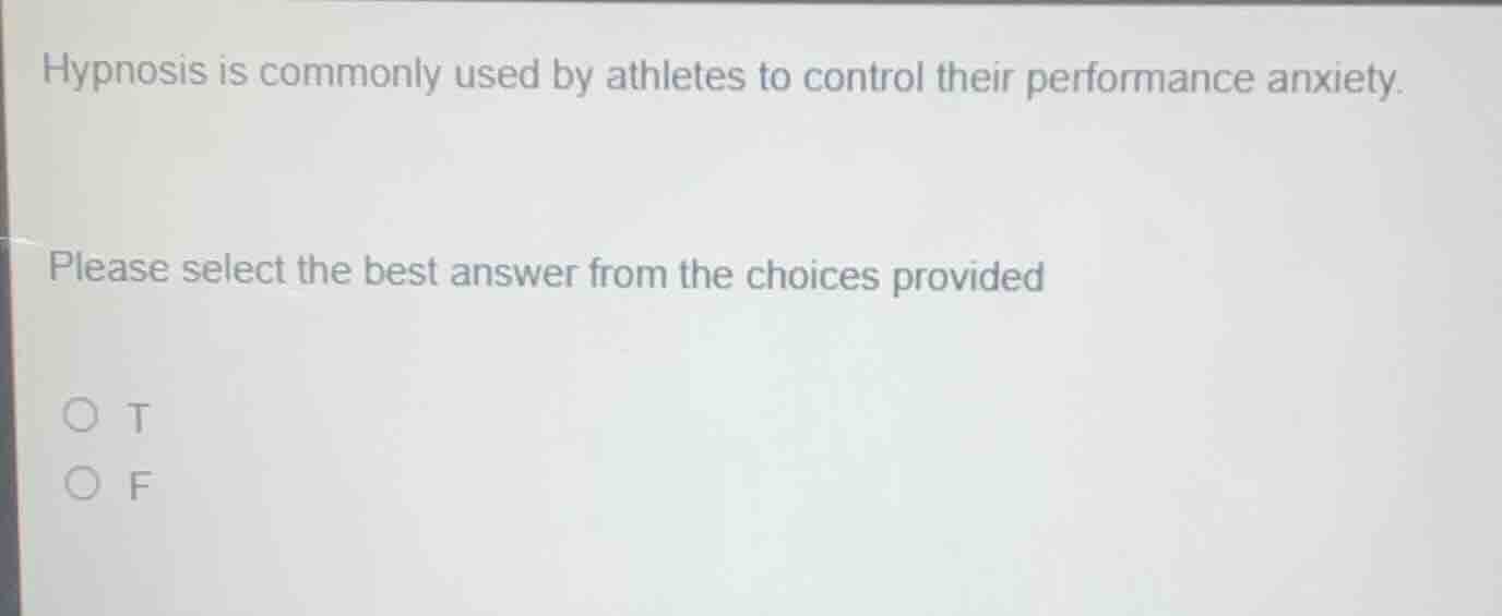 hypnosis is commonly used by athletes to control their performance anxi…