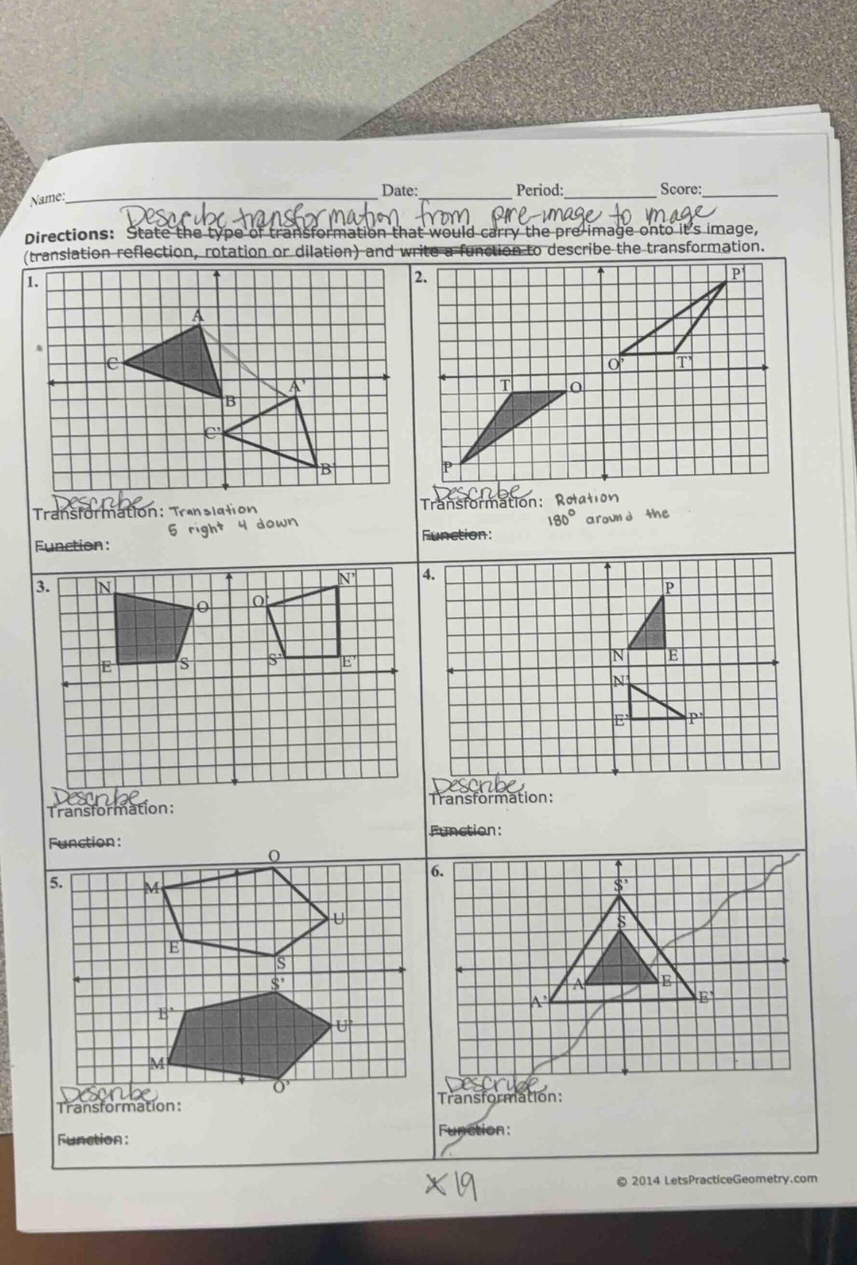 name: date: period: score: directions: state the type of transformation…