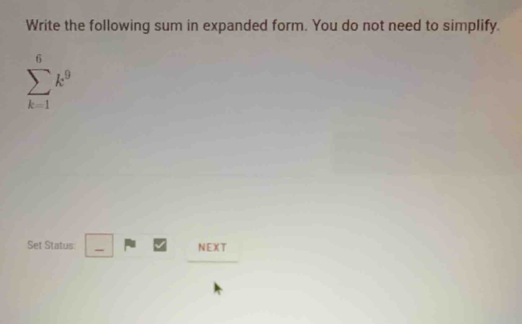 write the following sum in expanded form. you do not need to simplify. …