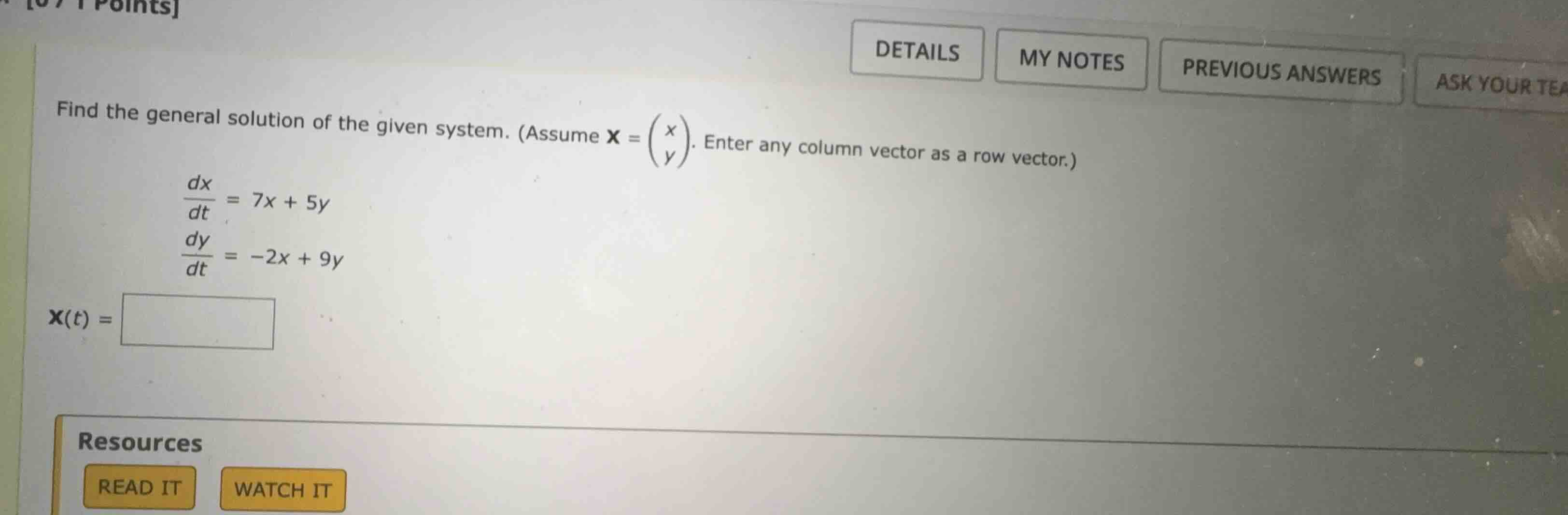 find the general solution of the given system. (assume \\(\\mathbf{x} =…