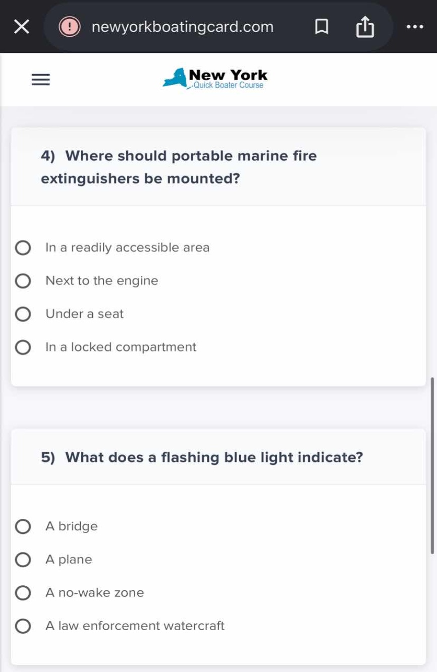 4) where should portable marine fire extinguishers be mounted? in a rea…