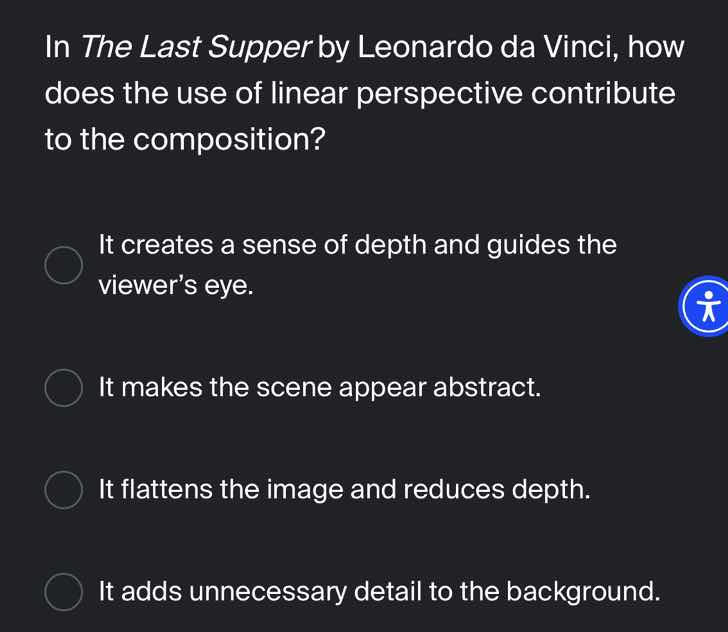in the last supper by leonardo da vinci, how does the use of linear per…