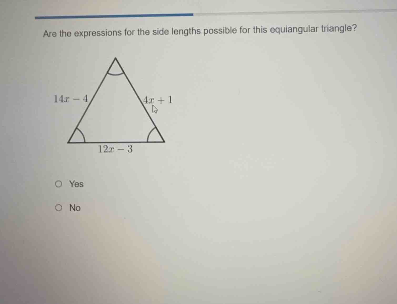 are the expressions for the side lengths possible for this equiangular …