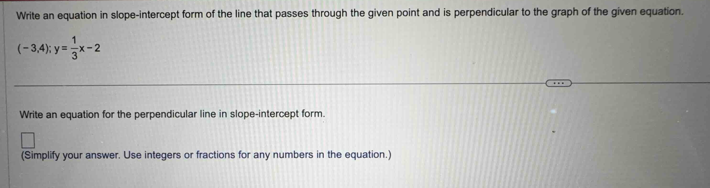 write an equation in slope-intercept form of the line that passes throu…