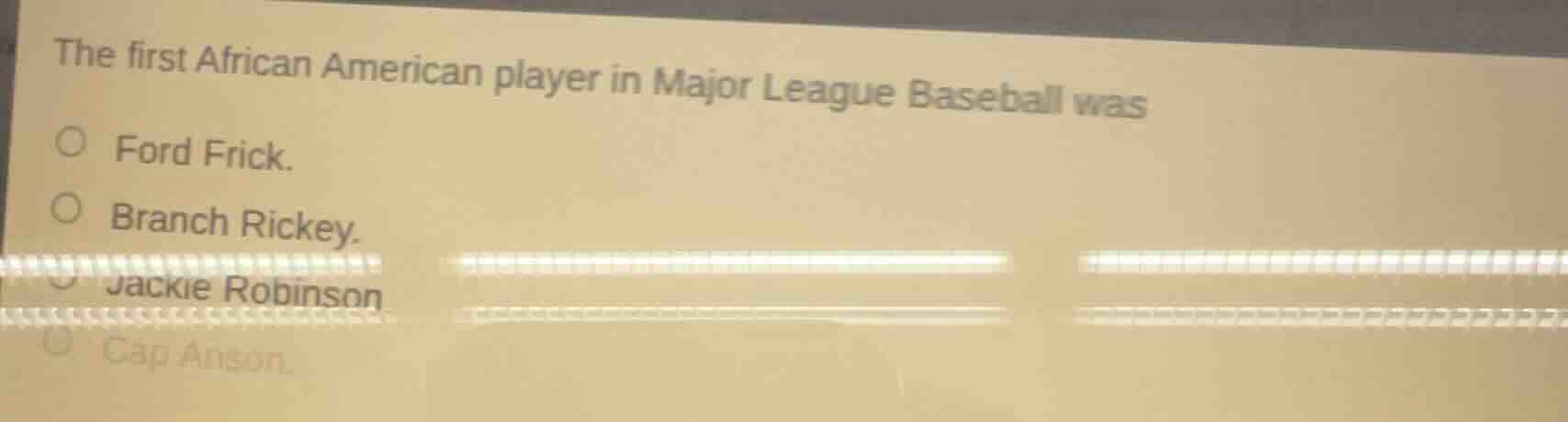 the first african american player in major league baseball was ford fri…