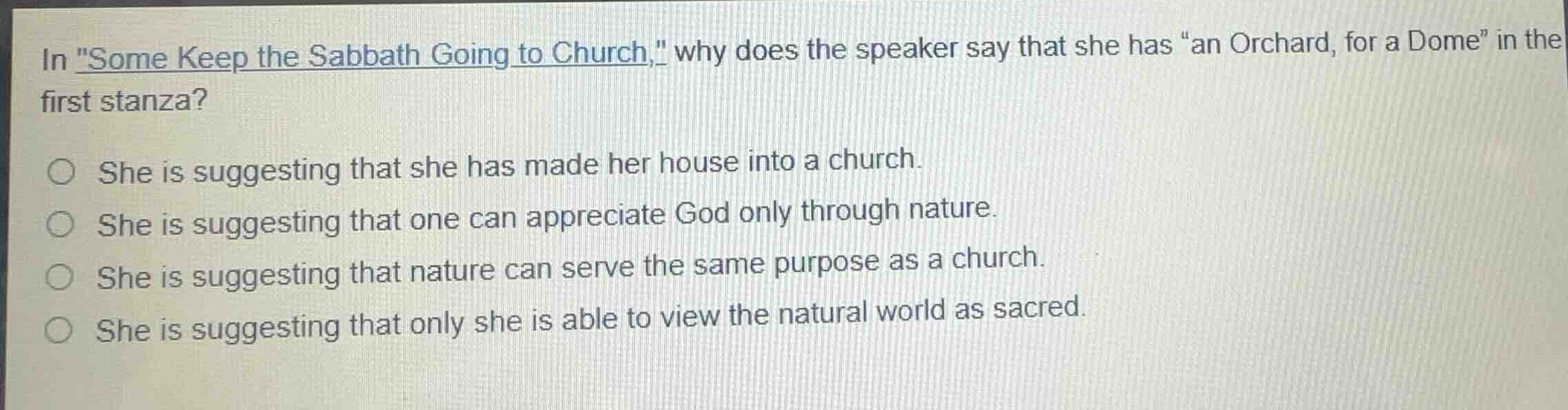 in \some keep the sabbath going to church,\ why does the speaker say th…