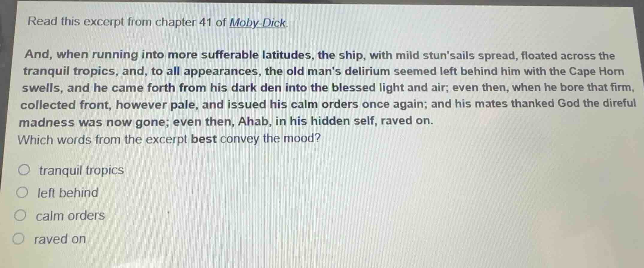 read this excerpt from chapter 41 of moby-dick. and, when running into …