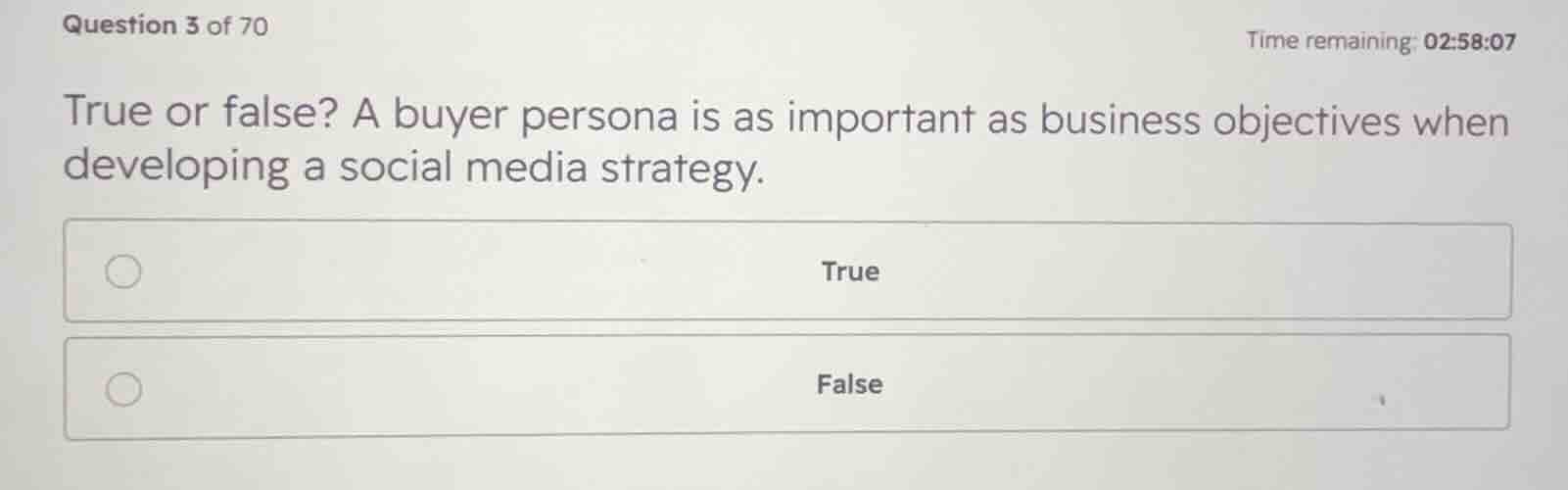 true or false? a buyer persona is as important as business objectives w…