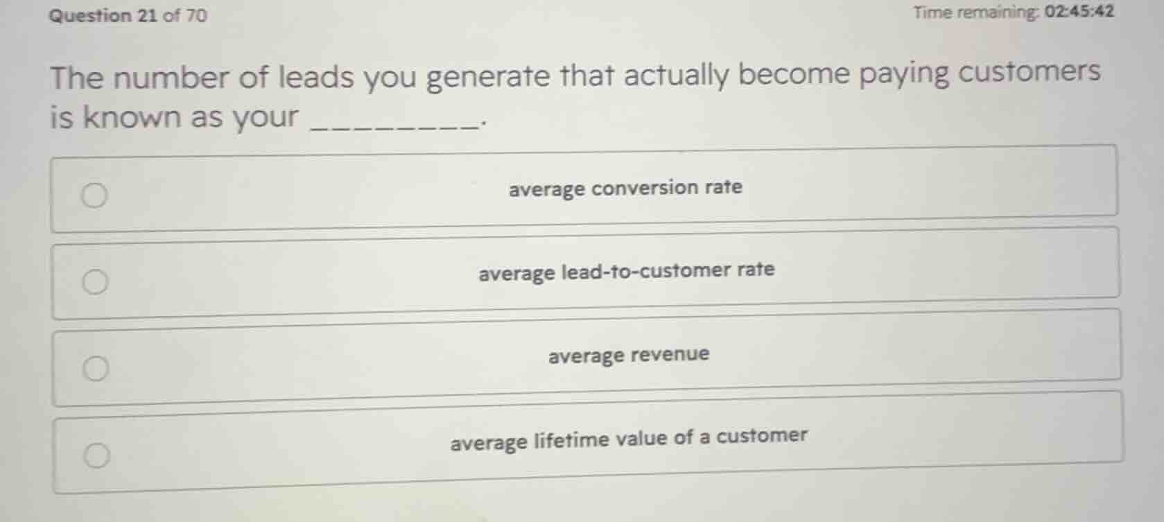 the number of leads you generate that actually become paying customers …