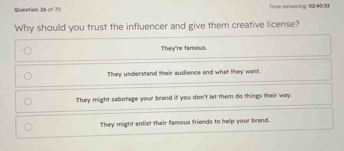 why should you trust the influencer and give them creative license? - t…