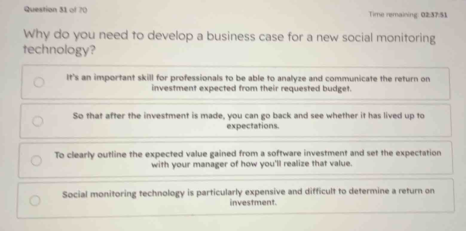 why do you need to develop a business case for a new social monitoring …